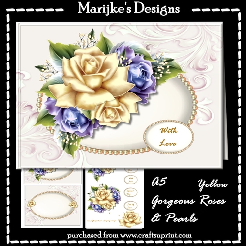 Gorgeous Yelloe  Roses & Pearls Mini Kit