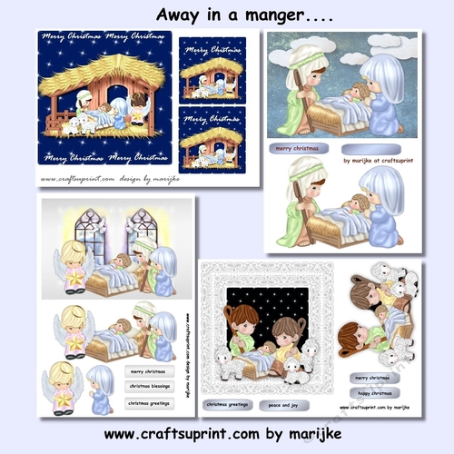 Away in a manger 4 quick cards 