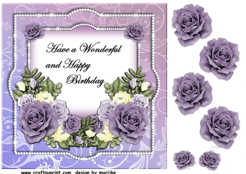 Beautiful Roses In Glitter Frame