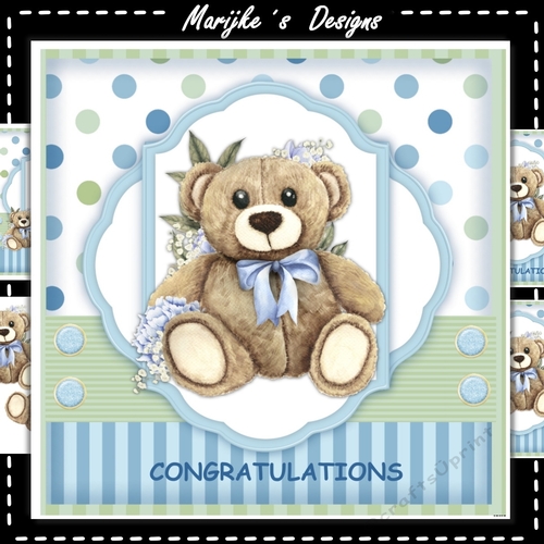 New Baby Boy Teddie Mini Kit