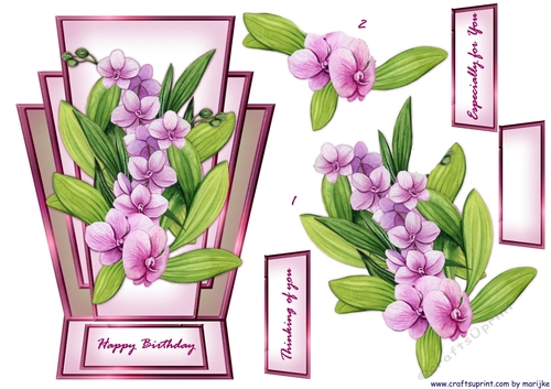 Shaped card Topper Big Orchids 3