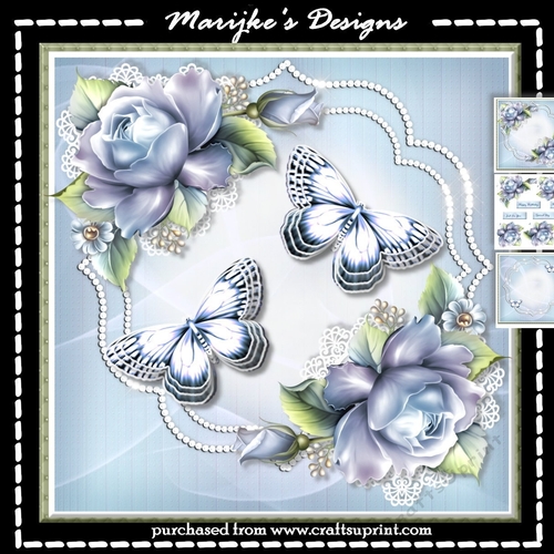 Vintage Roses In Glitter Frame
