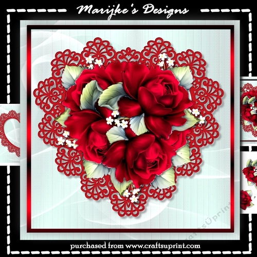 Red Roses Heart Mini Kit
