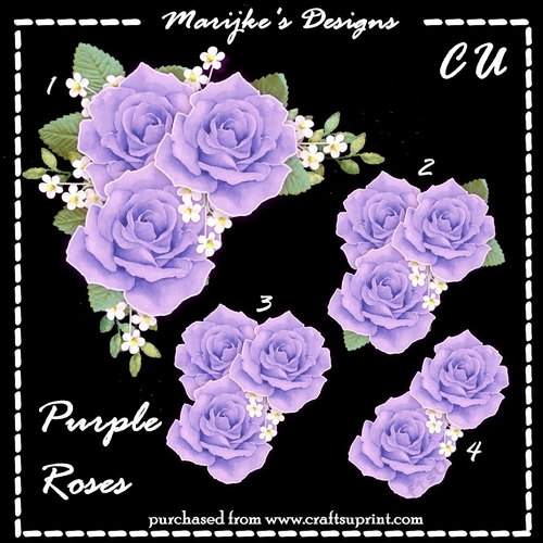 Purple Roses Corner Vignette CU