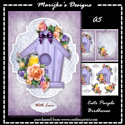 Cute Purple   Birdhouse Mini Kit