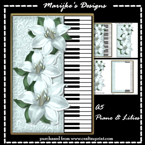 A5 Piano & Lilies   Mini Kit
