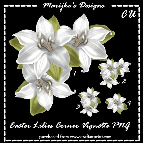 CU   Designer Resources Easter Lilies White