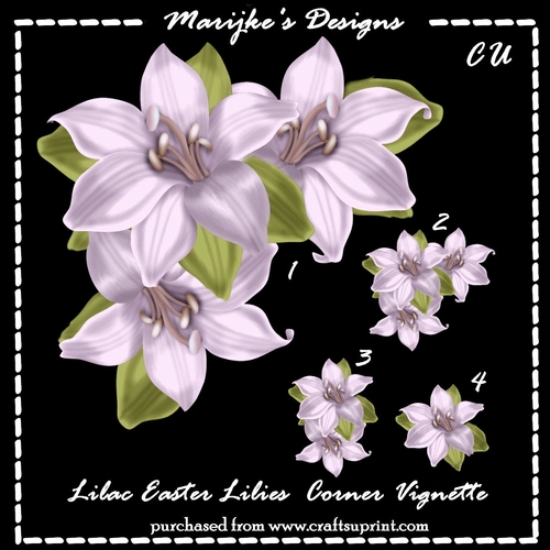 CU   Designer Resources Easter Lilies  Lilac