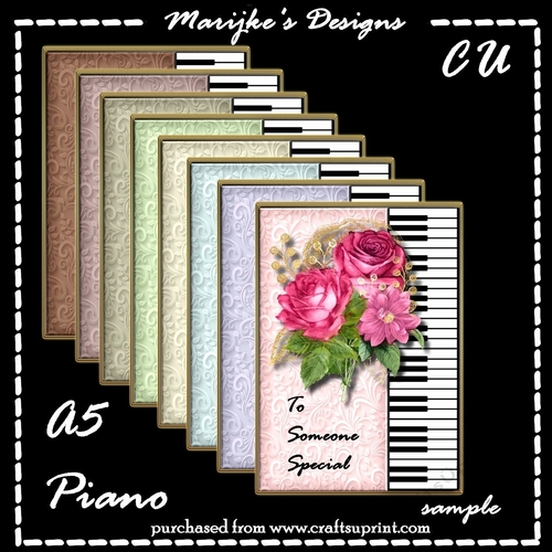 CU Piano A5 Card toppers