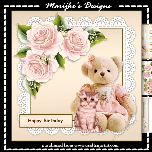 Cute Teddie Birthday Girl Mini Kit