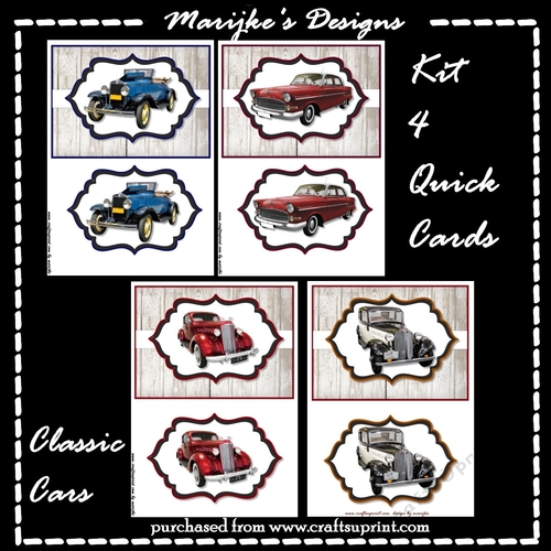  4 Quick Cards Classic Cars Kit
