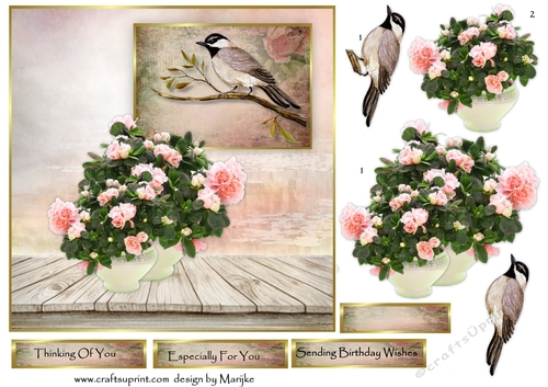  Flowers and Bird  Quick card