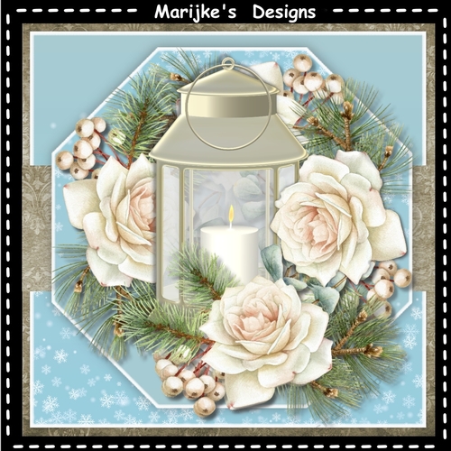 Christmas Lantern and  Roses Mini Kit