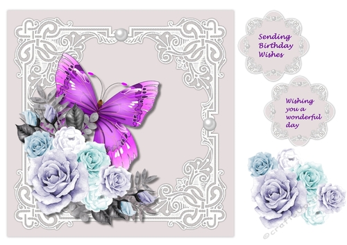 Quick Card Flowers and Butterfly