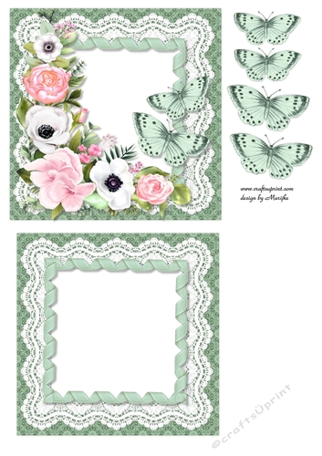 Roses & Butterflies Topper & Insert 1
