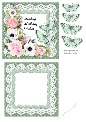 Roses & Butterflies Topper & Insert 2