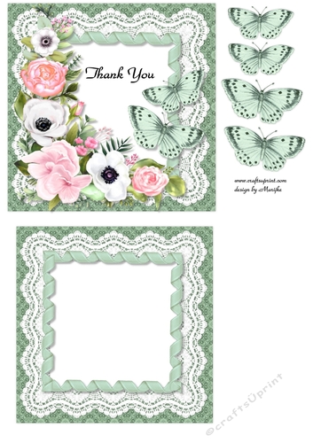 Roses & Butterflies Topper & Insert 3