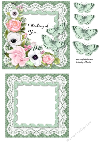 Roses & Butterflies Topper & Insert 4 