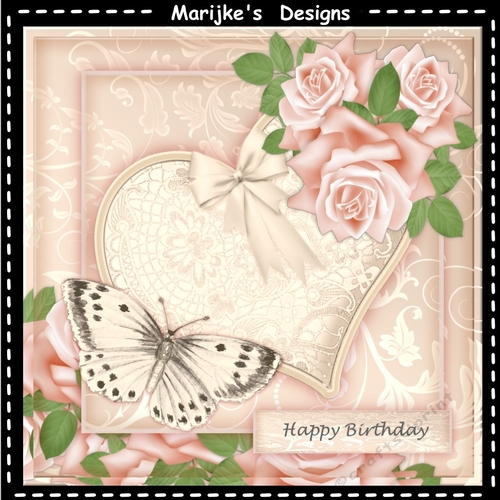 Vintage Roses &  Lace  Heart Mini Kit