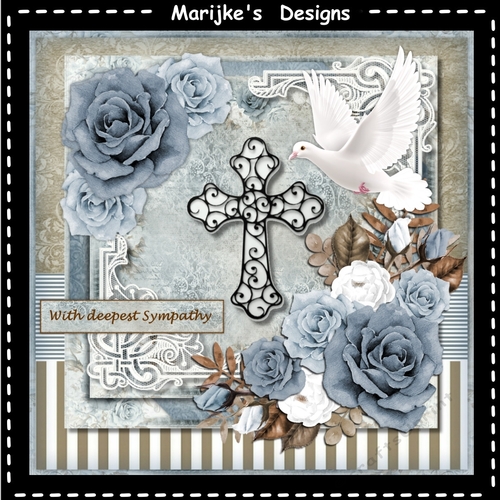 Sympathy Roses, Cross & Dove  Mini Kit