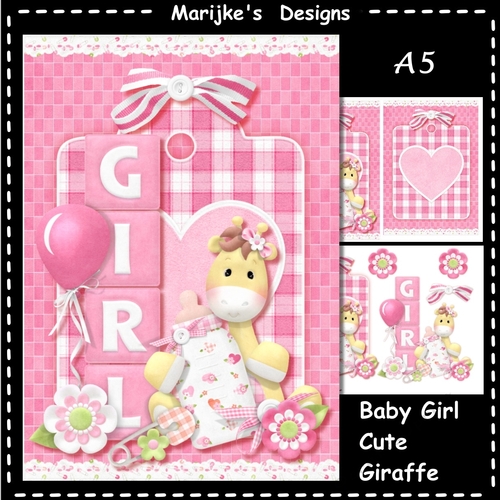 Baby Girl Cute Giraffe  A5 Mini Ki