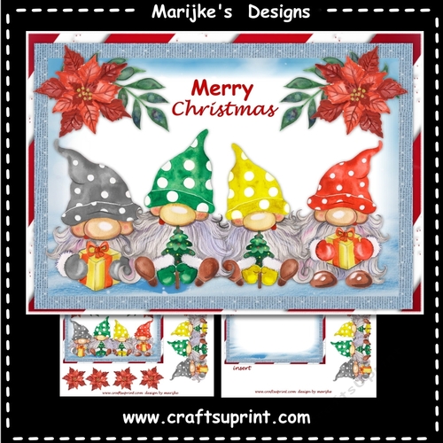 Happy   merry  Christmas Gnomies A5 Mini Kit