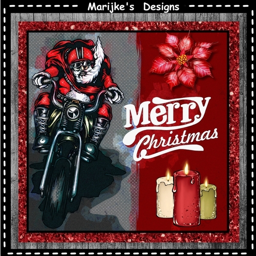 Male Card Christmas Biker  Mini Kit