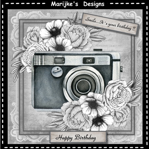Male Card Vintage Grey Camera Mini Kit