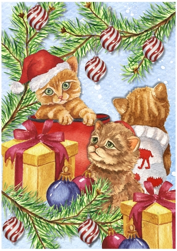 A4 Cute Christmas Kittens