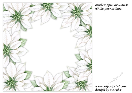 Christmas Poinsettias Insert Or Card Topper