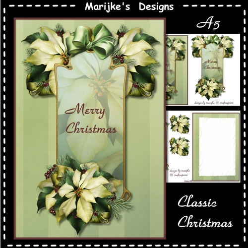 A5 Classic Christmas Poinsettias Mini Kit