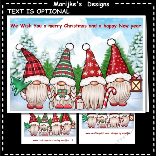 A5 Christmas Gnomies  Mini Kit