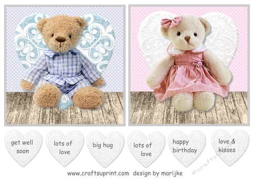 Petit Cards Boy & Girl Teddies