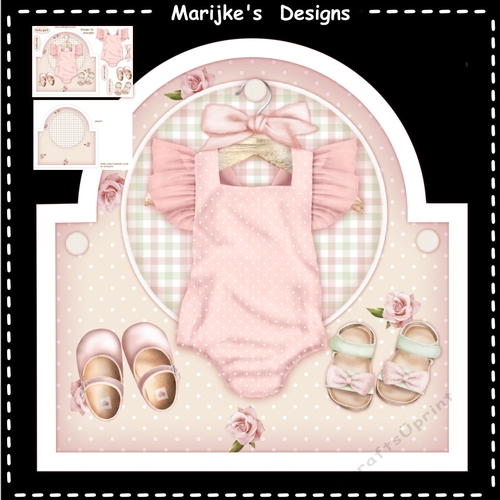 Shaped Card Baby Girl   Mini Kit 