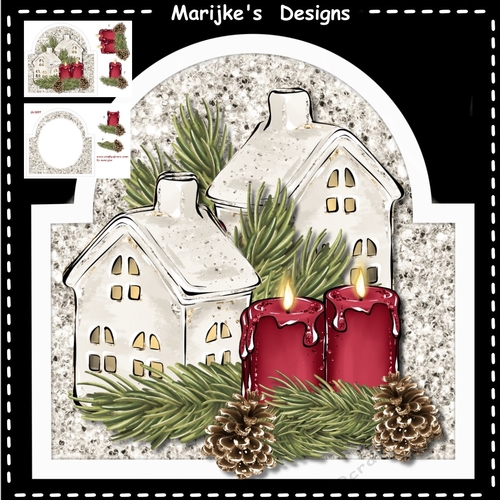Shaped card Christmas House Mini Kit