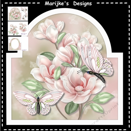 Shaped Card Magnolia Blossoms