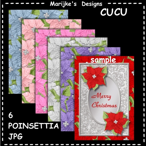CU Poinsettia Papers 6 Colors JPG