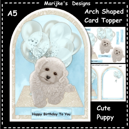 Arch Shaped card Cute Birthday Puppy Mini Kit