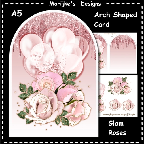 Arch Shaped Card Glam Roses Mini Kit