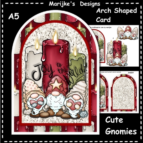 Arch Shaped Card Cute Gnomies Mini Kit