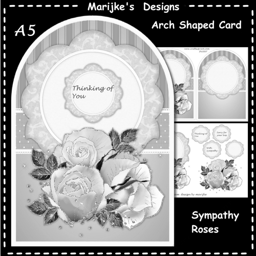 Arch Shaped Card Sympathy Roses