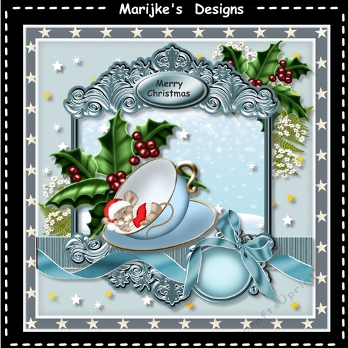 Christmas Mouse In A  Tea Cup Mini Kit