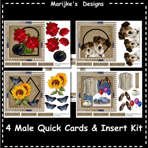 4 Male Cards Kit