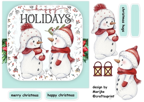 Cute Snowman      7x7 