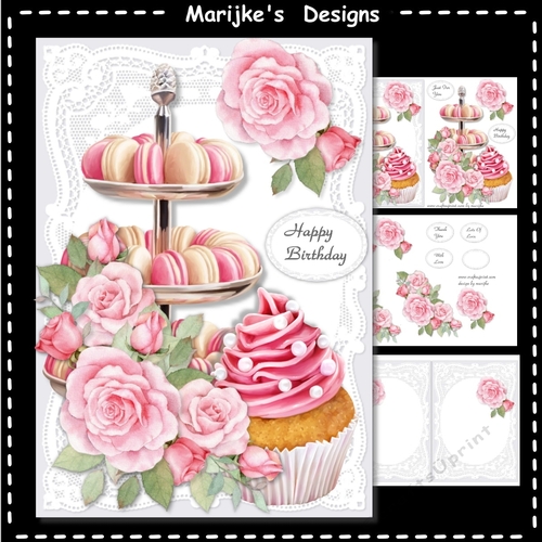 Pink Roses Birthday Mini Kit
