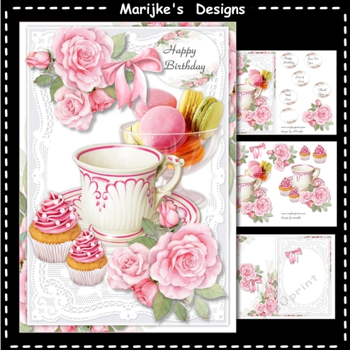 Pink Roses  & Tea TimeBirthday Mini Kit