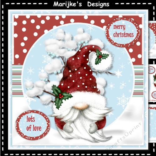Cute Santa  Gnome  Girl  Mini Kit