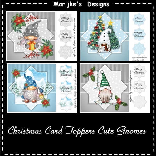 Kit 4 Christmas Gnome Toppers