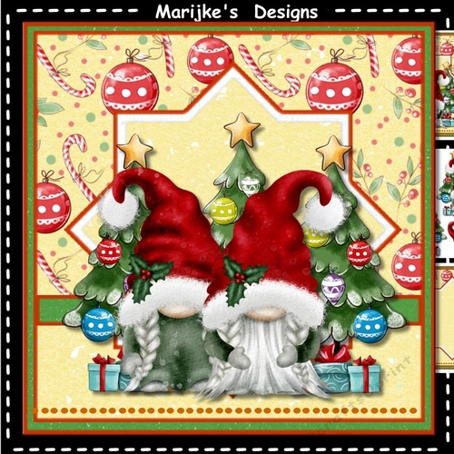Colorful Christmas  Gnome Couple  Mini Kit