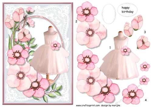 Sparkling Flowers Birthday Girl